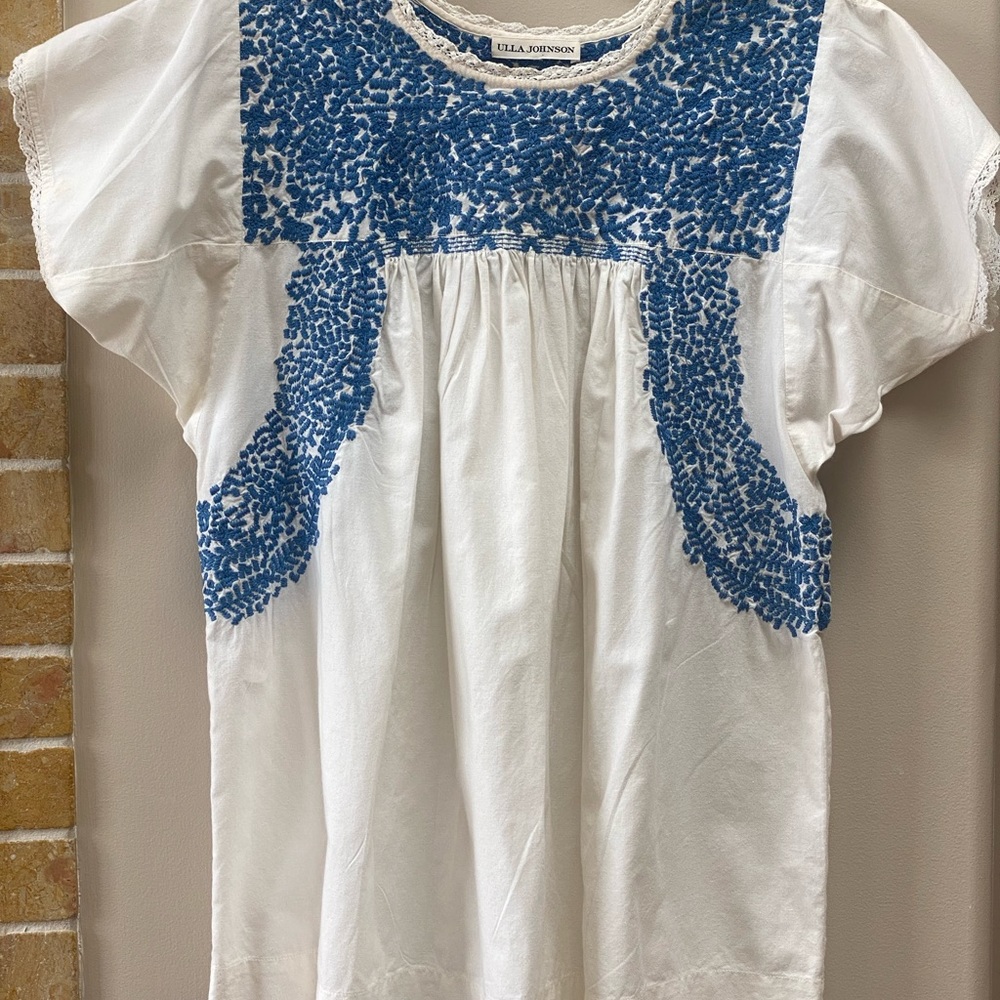 Ulla Johnson Embroidered Folk Blouse sz 6